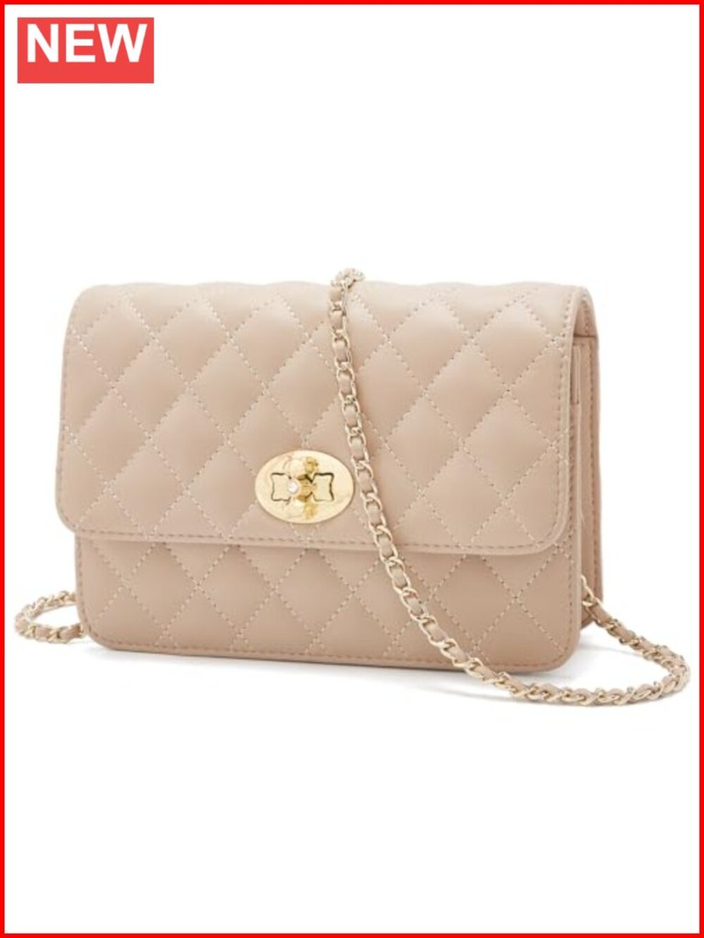 FOXLOVER Quilted Crossbody Bag for Women Small Leather Shoulder Flap Purse with